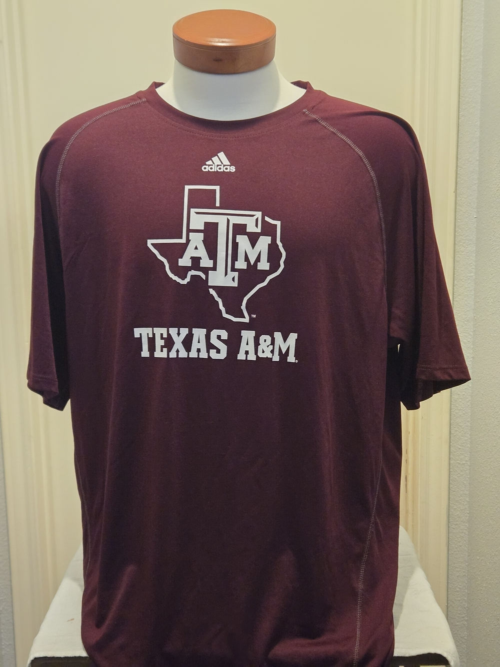 adidas, Climalite,Maroon, Texas A&M Short Sleeve Tee, XL